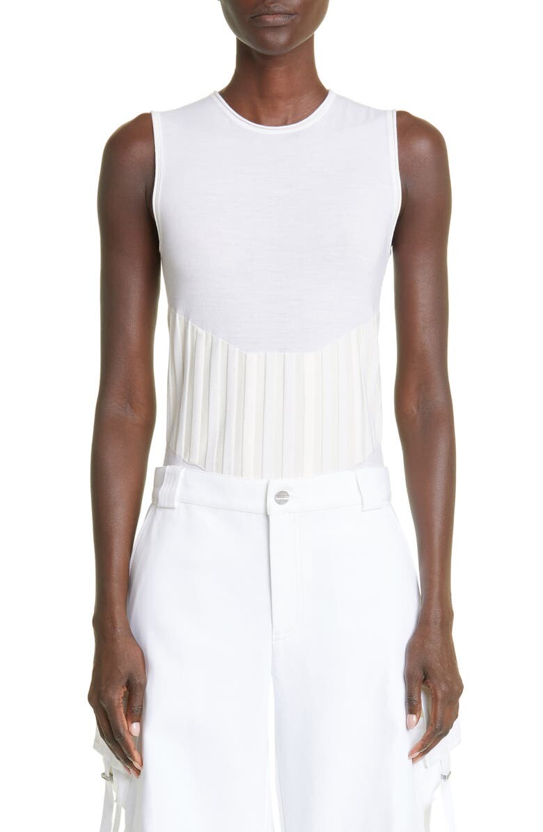 

Двухцветная майка из смесовой шерсти мериноса DION LEE
