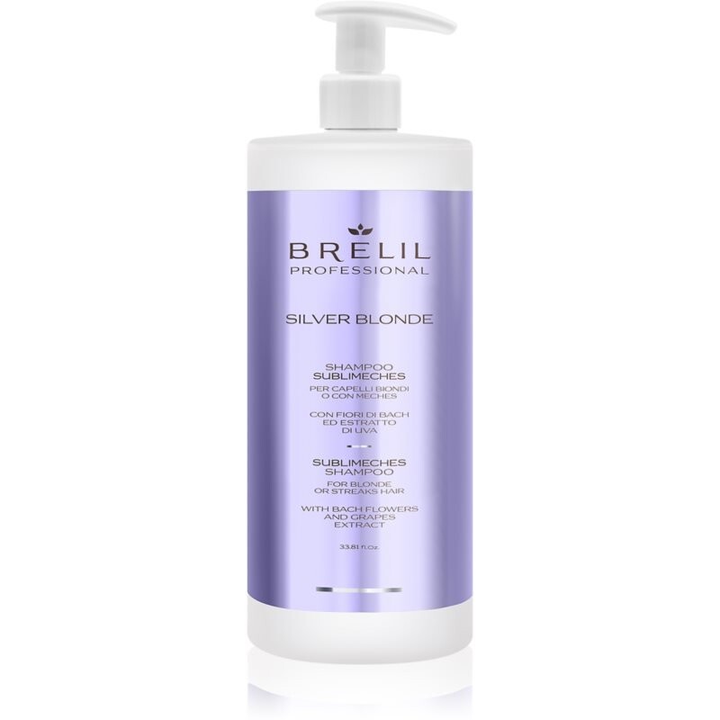 

Brelil Numéro Silver Blonde Sublimeches Шампунь, нейтрализующий желтые тона, шампунь для светлых и осветленных волос, 1000 мл