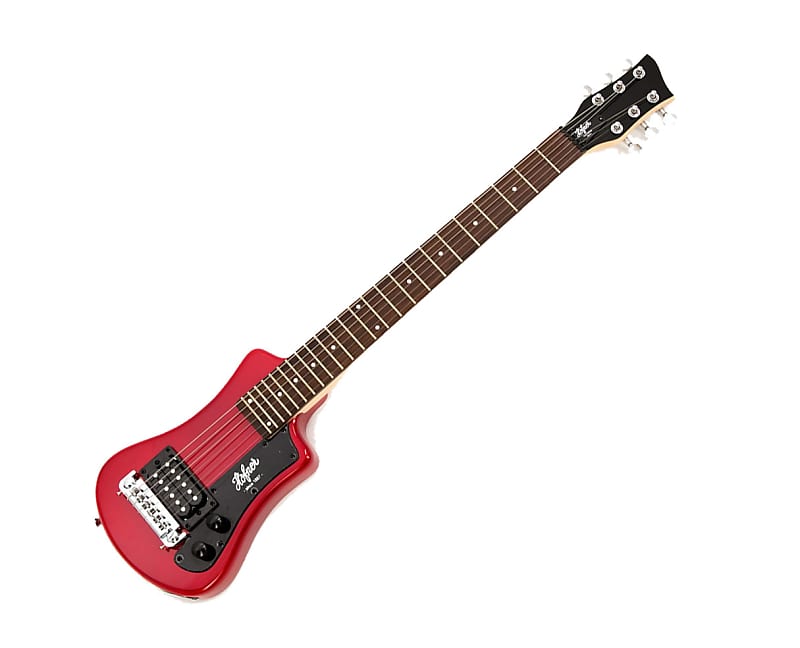 Электрогитара Hofner Shorty Electric Travel Guitar, Red, W/Gig Bag