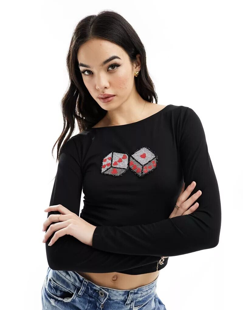 

Черные кости с бисером ASOS