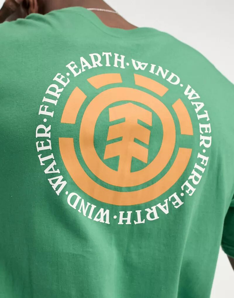 Зеленая футболка Element с принтом на спине