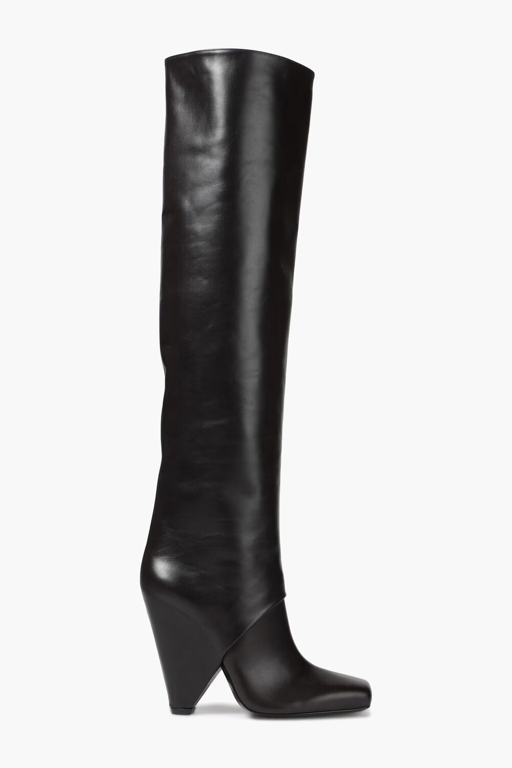 

Кожаные сапоги до колена Balmain, черный