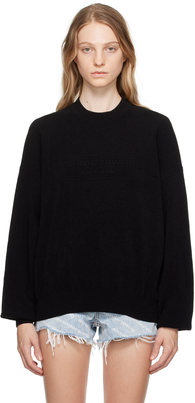 

Alexander Wang Черный свитер с тиснением