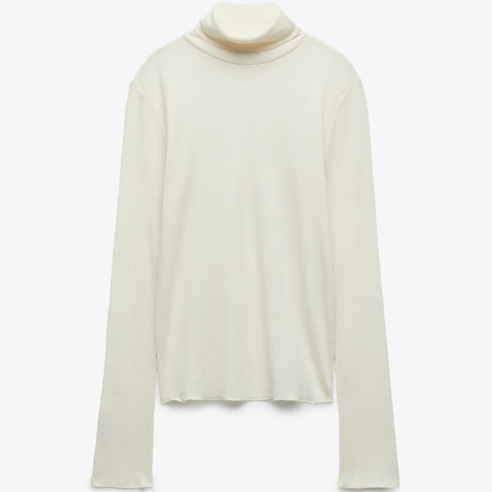 

Водолазка Zara Wool Blend, светло-бежевый