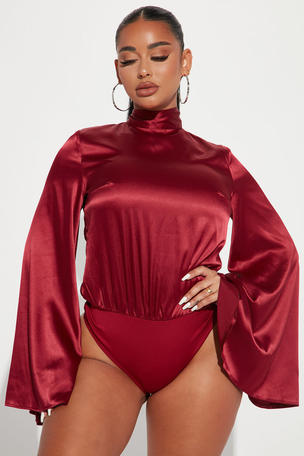 

Боди Fashion Nova T5587, бордовый