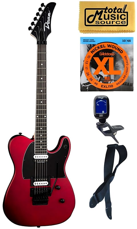 Электрогитара Dean Nash Vegas Select Floyd Electric Guitar, Metallic Red Satin, Bundle цена и фото
