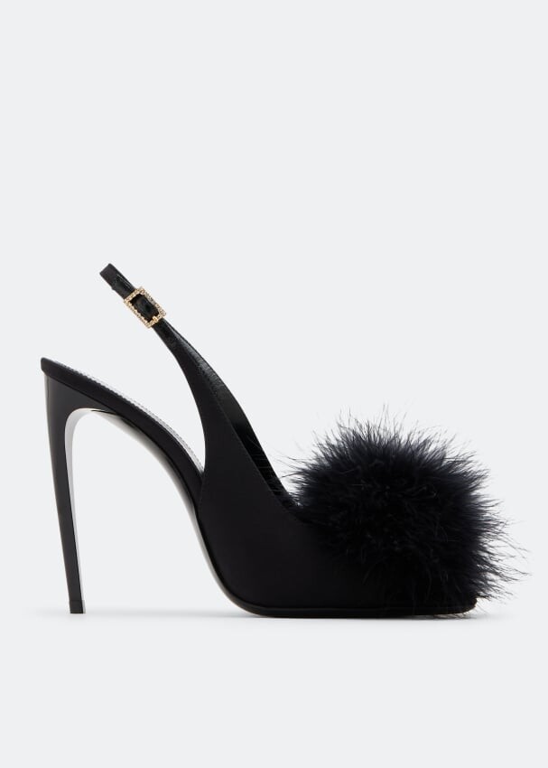 

Туфли SAINT LAURENT Mae slingback sandals, черный