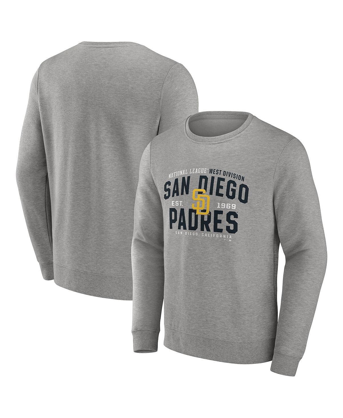 

Мужская фирменная меланжевая серая толстовка san diego padres classic move pullover sweatshirt Fanatics, мульти