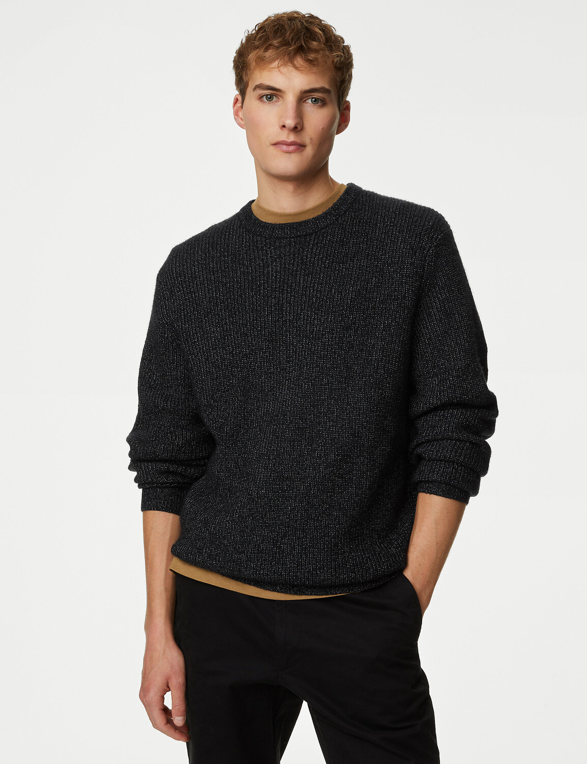 

Толстый джемпер Supersoft с круглым вырезом Marks & Spencer, бежевый