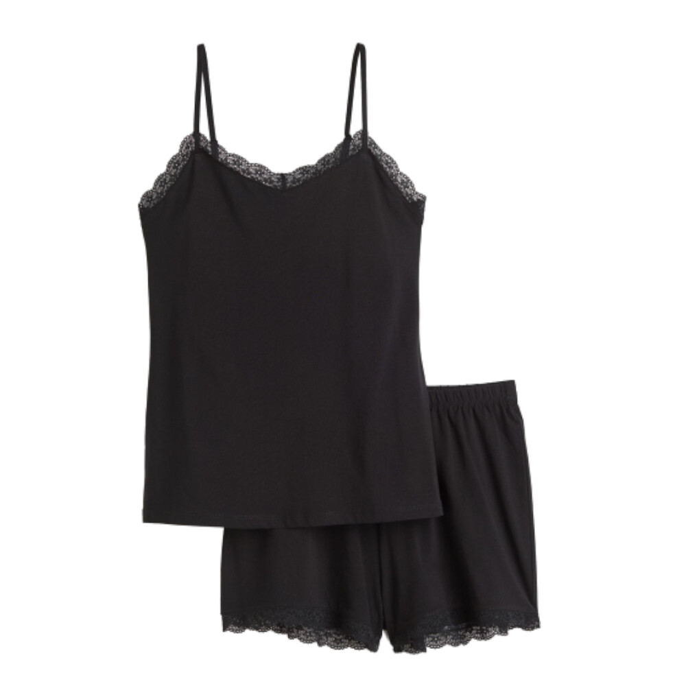 

Пижамный комплект из топа и шорт H&M, черный