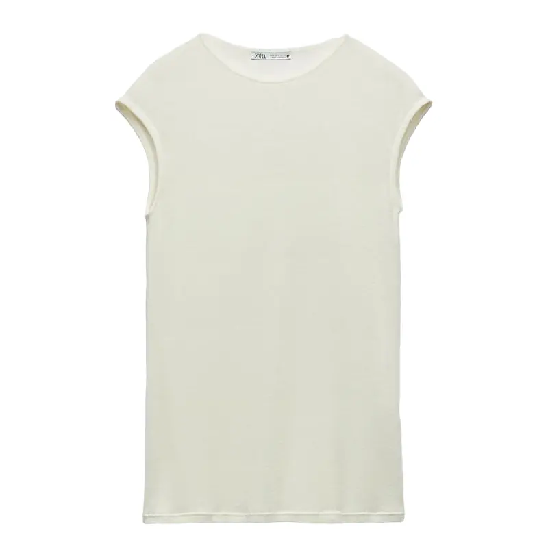 

Футболка Zara Wool Blend, желтовато-белый