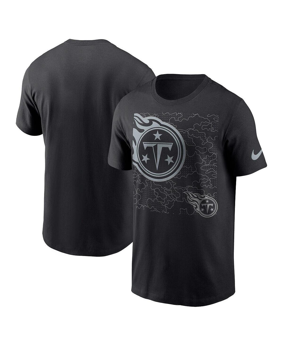 

Мужская черная футболка tennessee titans rflctv Nike, черный