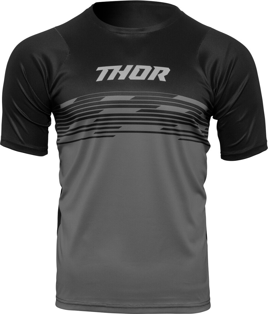 Футболка Джерси Thor Assist Shiver с коротким рукавом велосипедная, черный/серый футболка джерси thor intense assist dart велосипедная серый черный