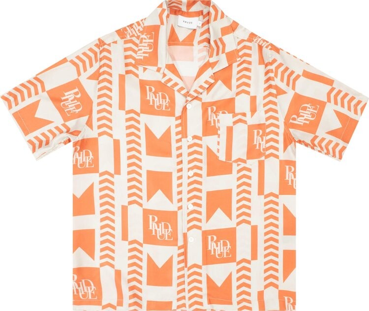 

Рубашка Rhude Grasse Button Up Shirt Orange/Ivory, оранжевый