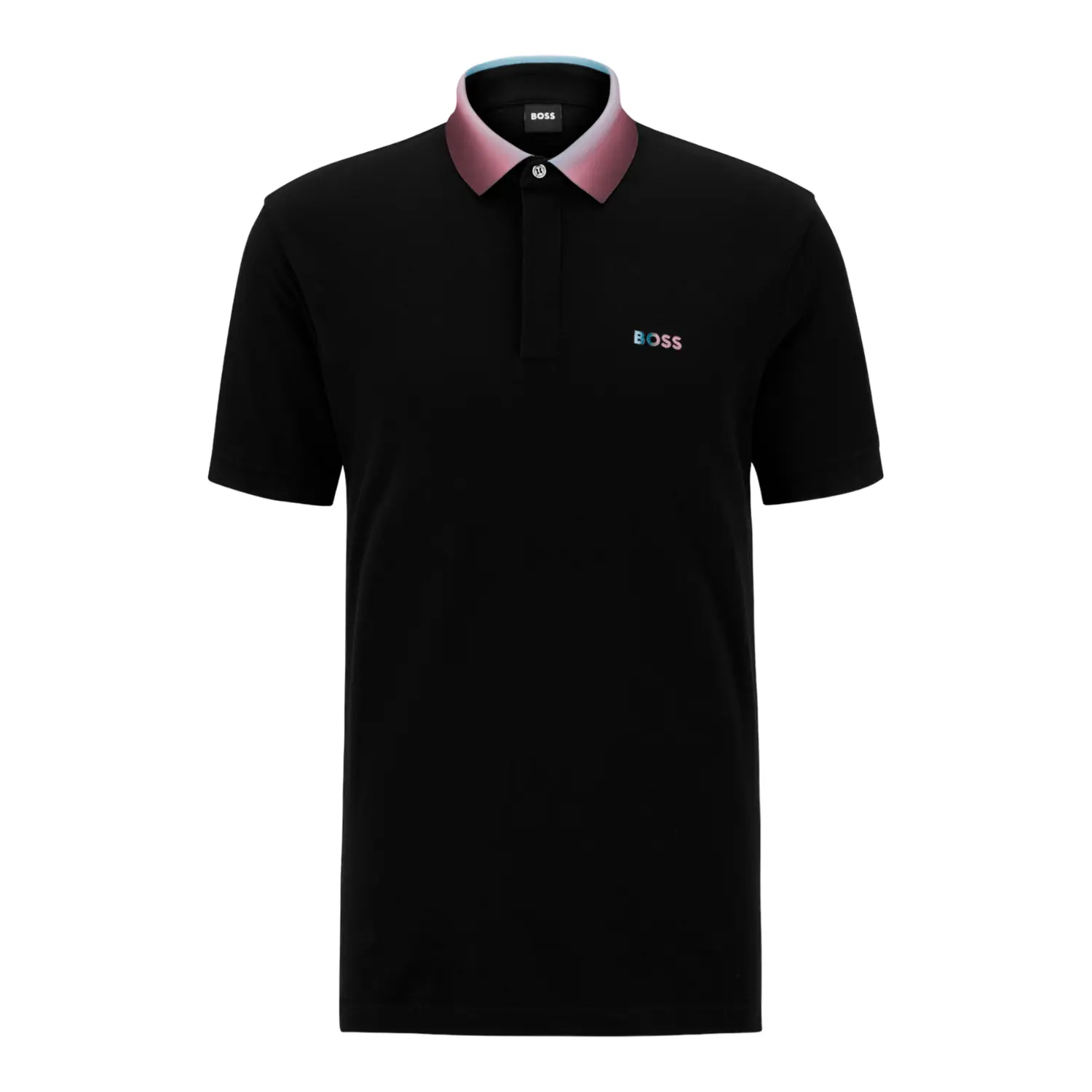 

Рубашка-поло Hugo Boss Regular-fit Cotton-pique With Rainbow Logo, черный