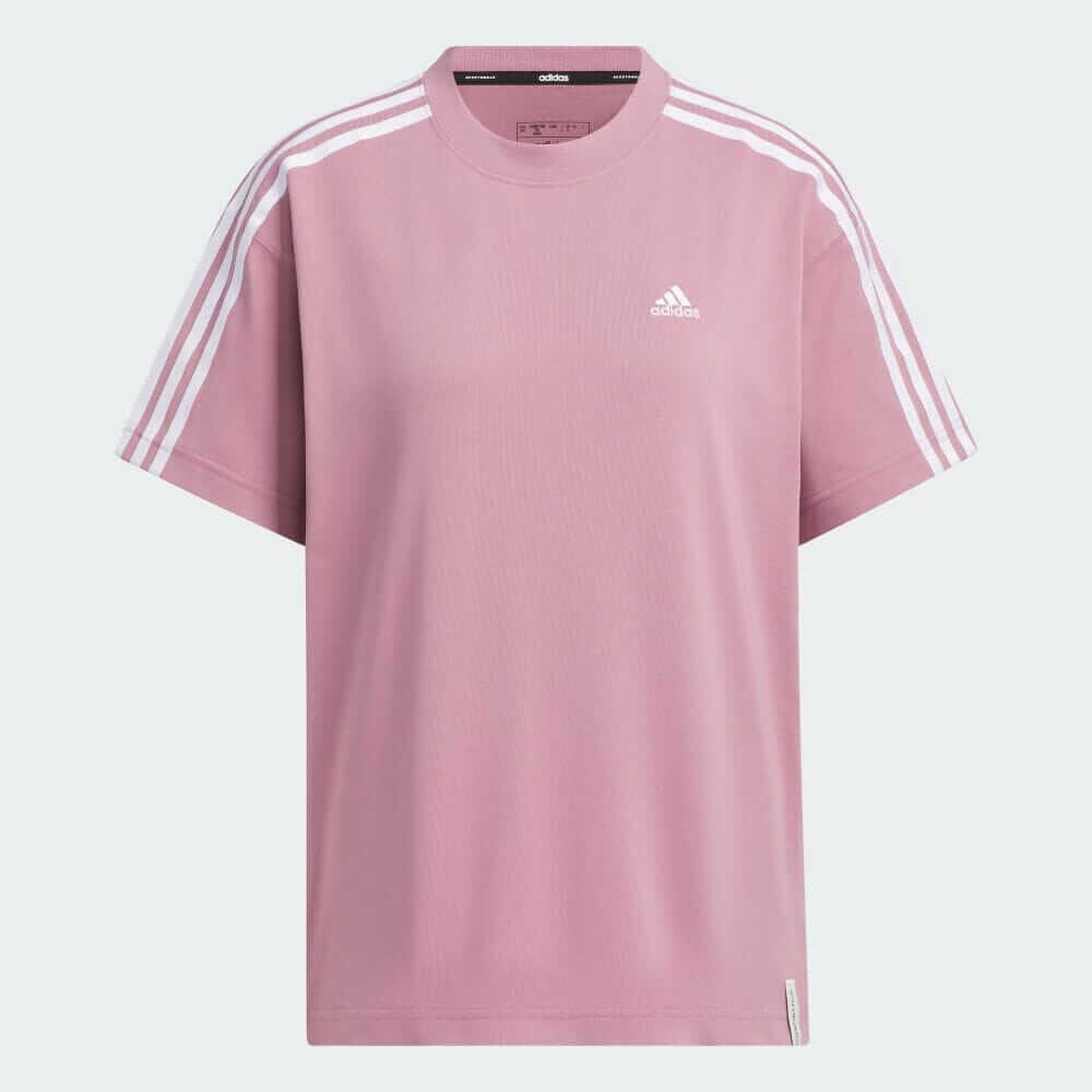 

Футболка Adidas Essentials Plus Three Stripes, темно-розовый