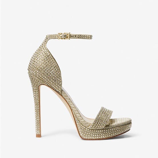 

Босоножки MICHAEL Michael Kors Jordyn Embellished Glitter Chain Mesh Platform Sandal, золотой