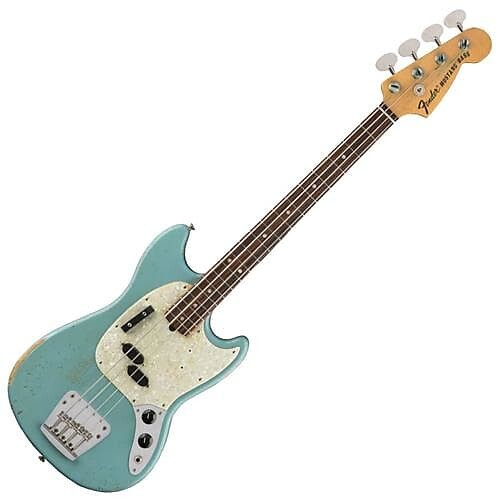 

Бас-гитара Fender JMJ Road Worn Mustang Bass, гриф из палисандра, цвет Faded Daphne Blue Artist
