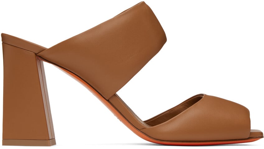 

Коричневые кожаные туфли на каблуке Santoni