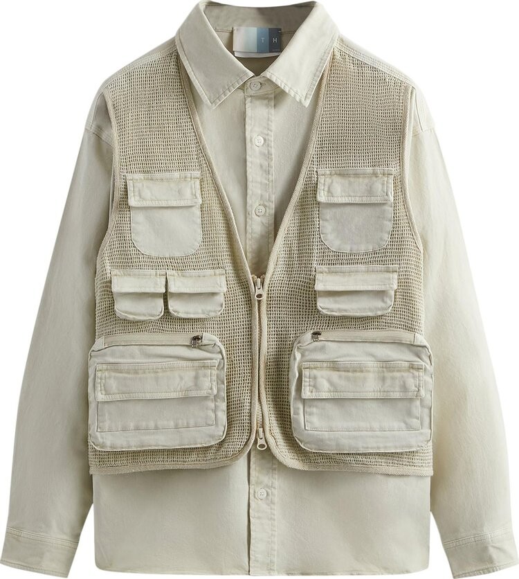 

Рубашка Kith Burnett Buttondown Shirt 'Waffle', кремовый