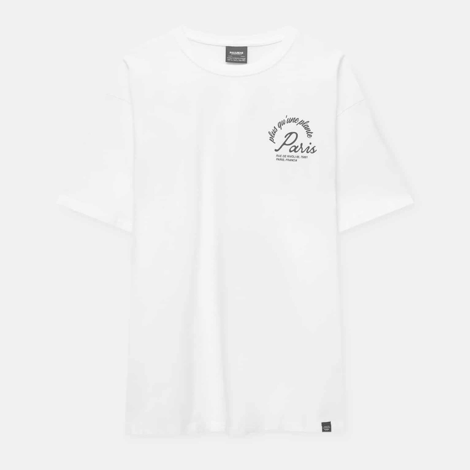 

Футболка Pull&Bear Paris Print Short Sleeve, белый