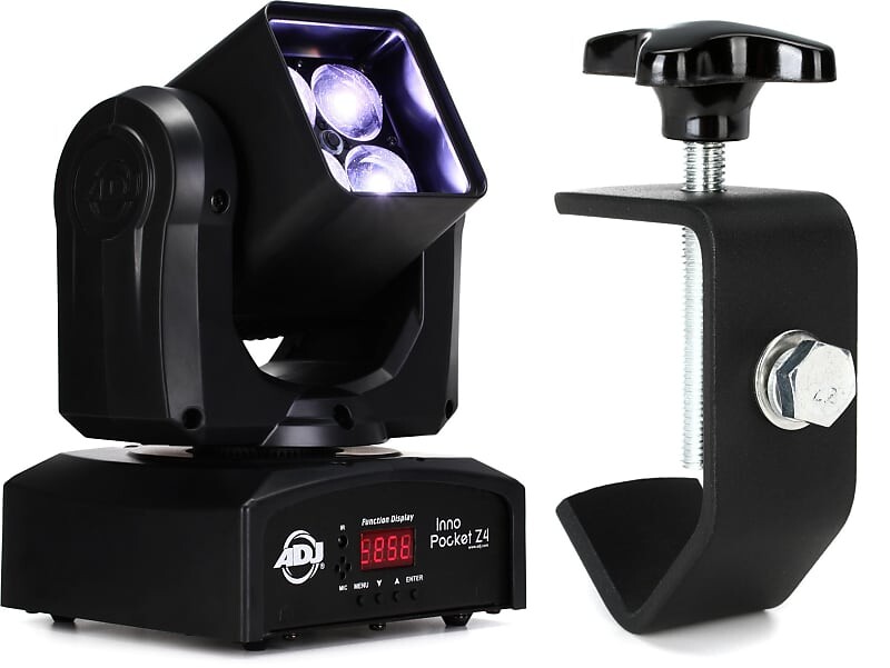 

ADJ Inno Pocket Z4 4-LED RGBW Промывочная головка с движущейся головкой и зумом Комплект с ADJ C-Clamp American DJ INN119=1 C-CLAMP=1