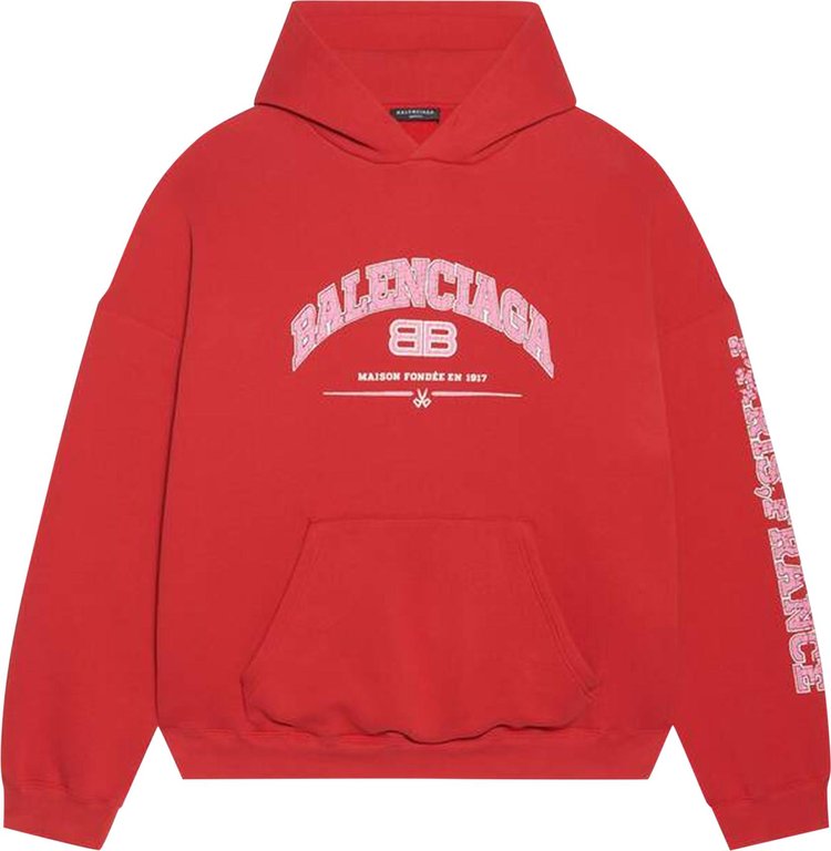 Худи Balenciaga Wide Fit Hoodie 'Red/Orange/Whte', красный - фото