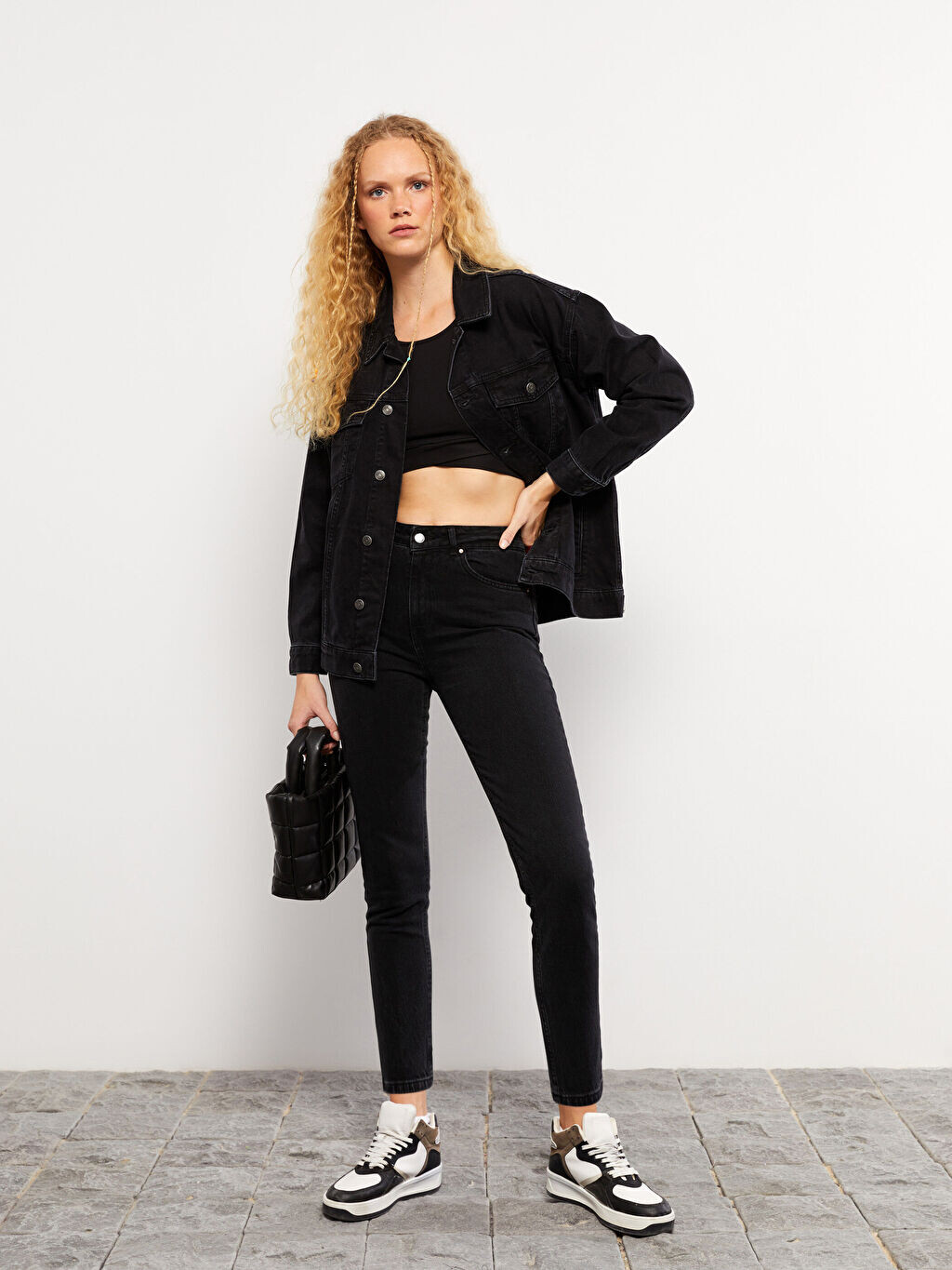 

Прямые женские джинсы Mom Fit с высокой талией Xside