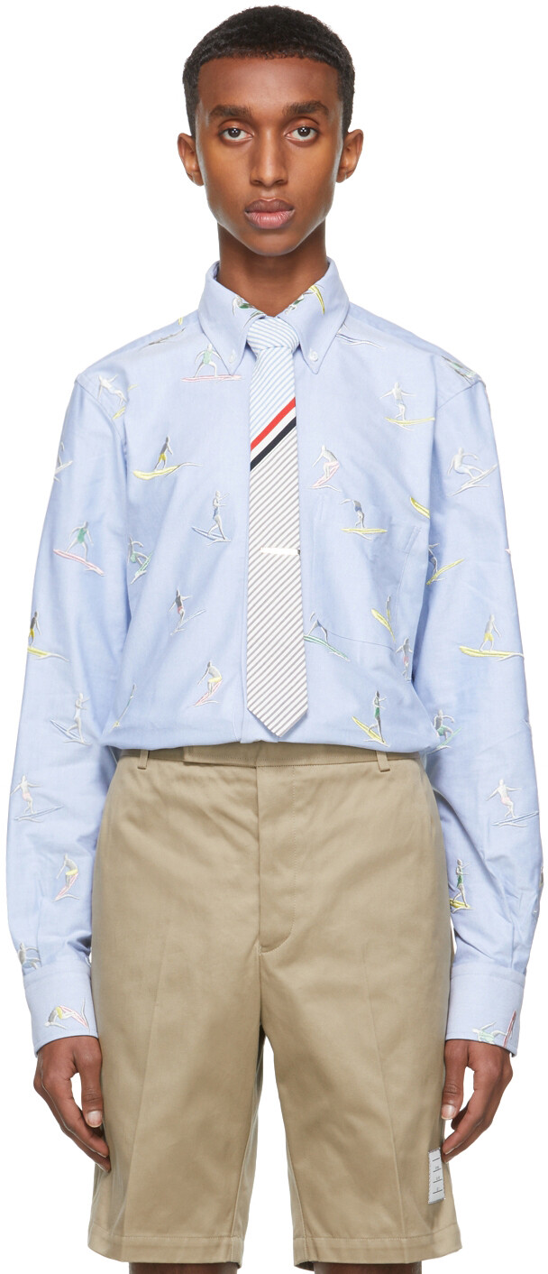 

Синяя рубашка классического кроя Surfer Icon Thom Browne