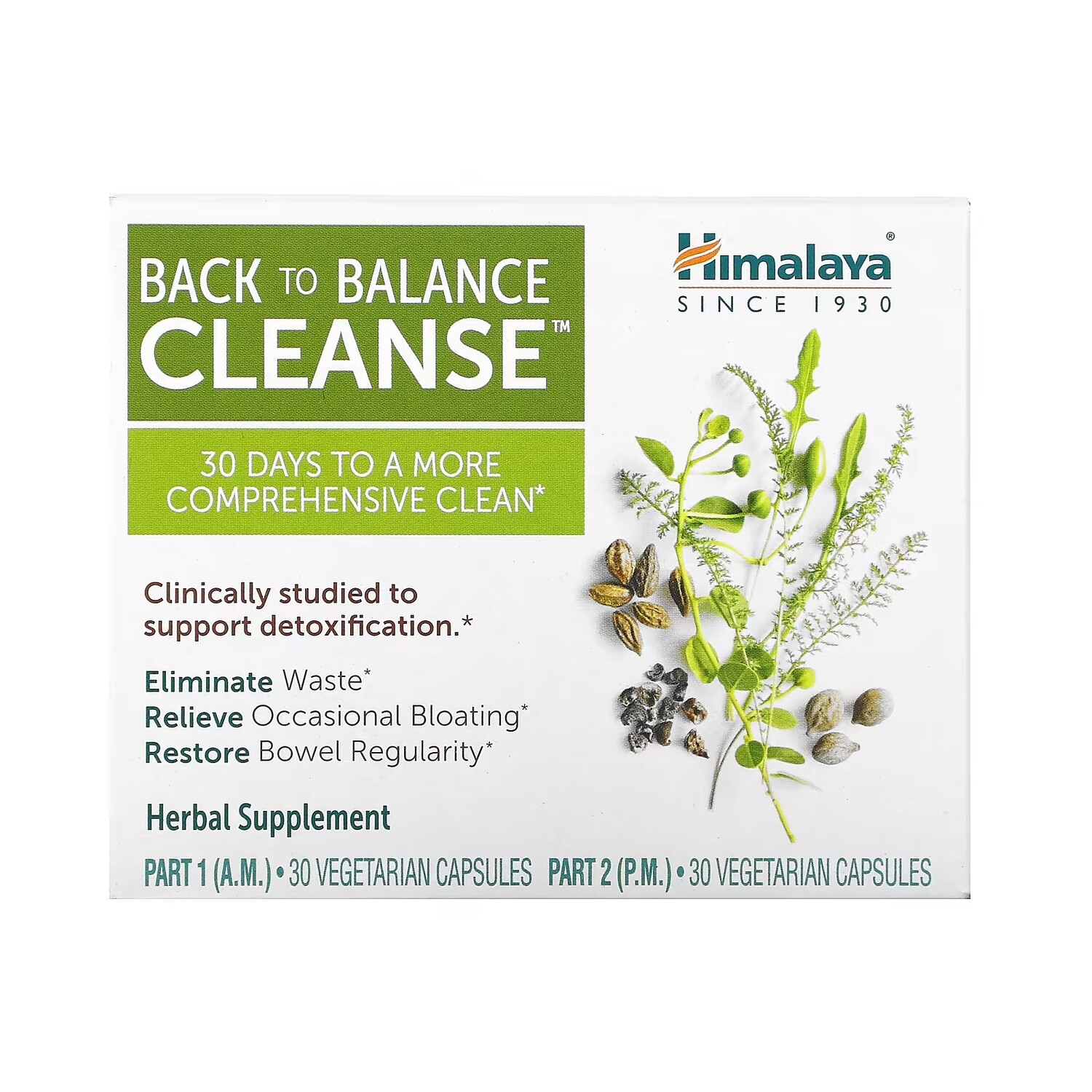 

Травяная Добавка Himalaya Back to Balance Cleanse, 30 капсул в каждом