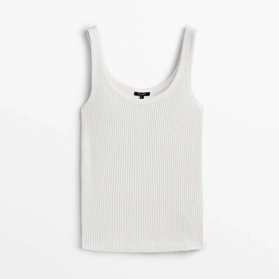 

Massimo Dutti Ribbed Vest, белый white