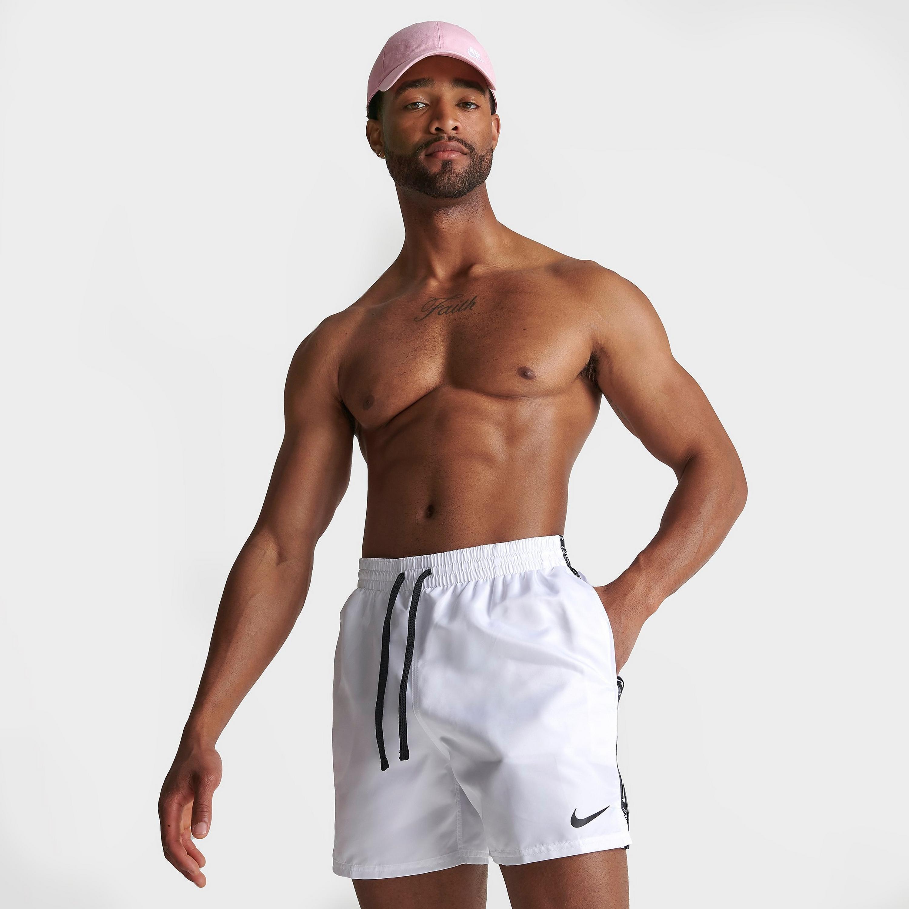 Мужские плавательные шорты Nike Volley 5 дюймов с тесьмой и логотипом, белый – заказать по доступной цене из-за рубежа в «CDEK.Shopping»
