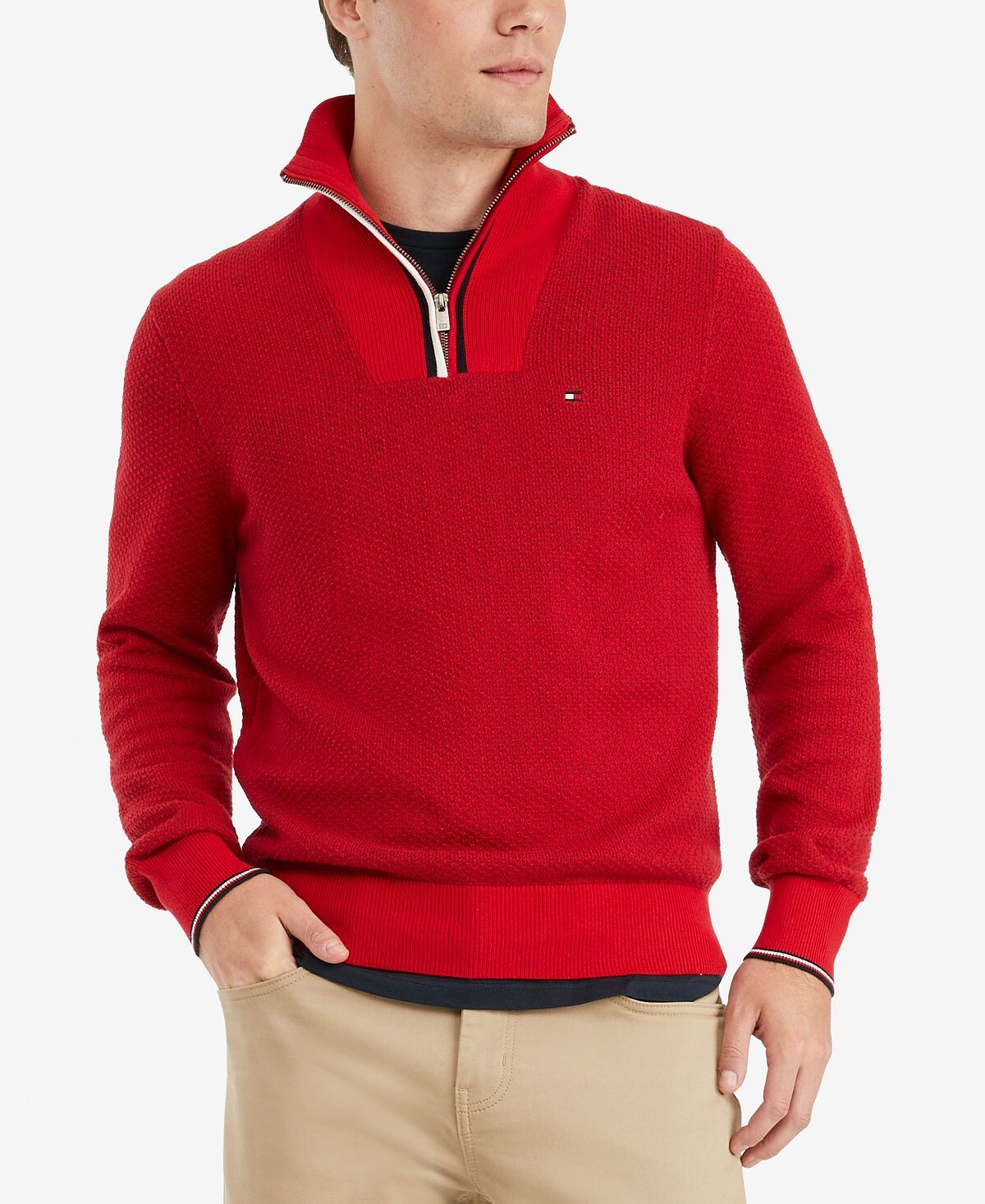 

Мужской свитер с молнией в четверть манхэттена Tommy Hilfiger, мульти