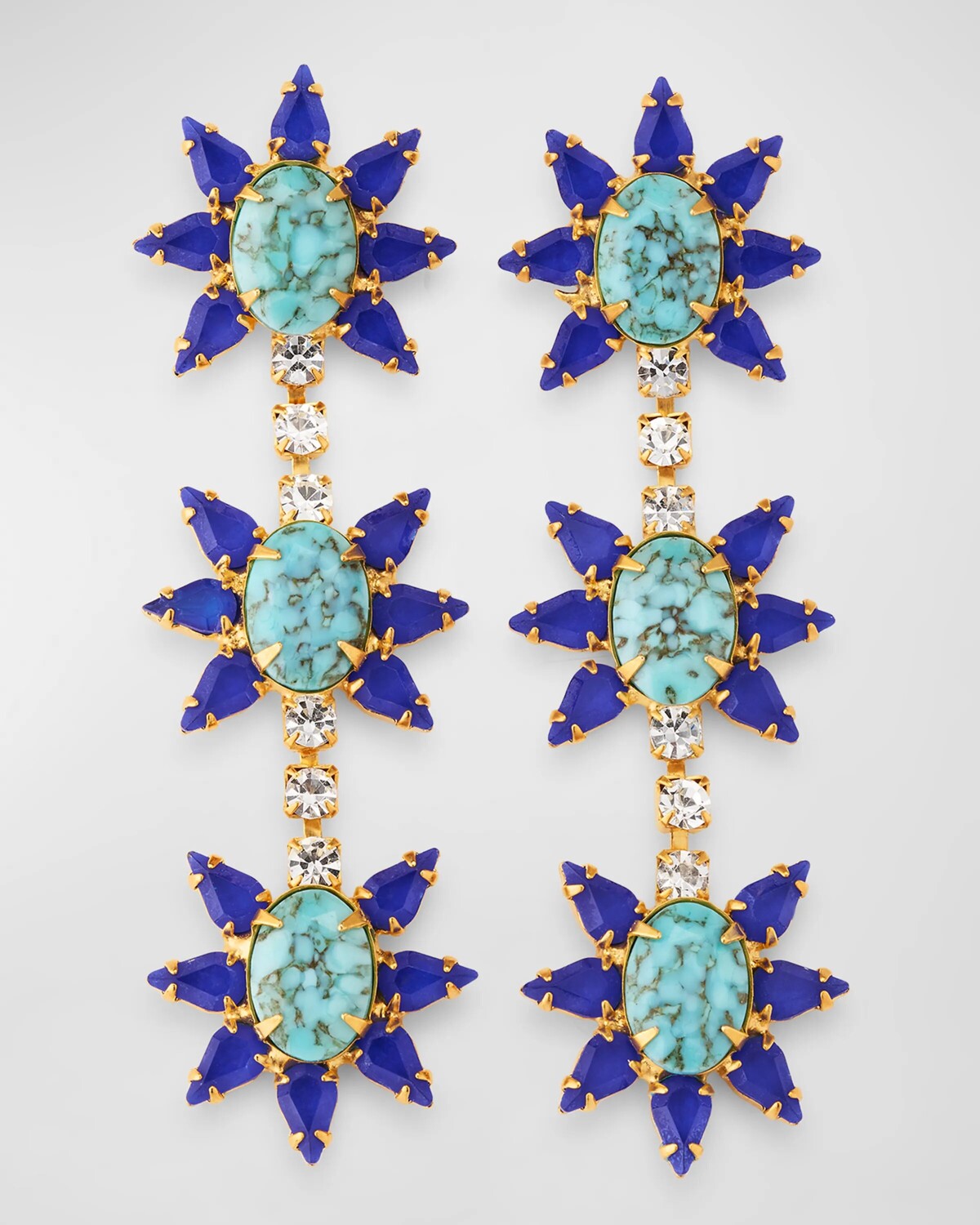

Серьги Steora с линейными кристаллами Elizabeth Cole, цвет Blue