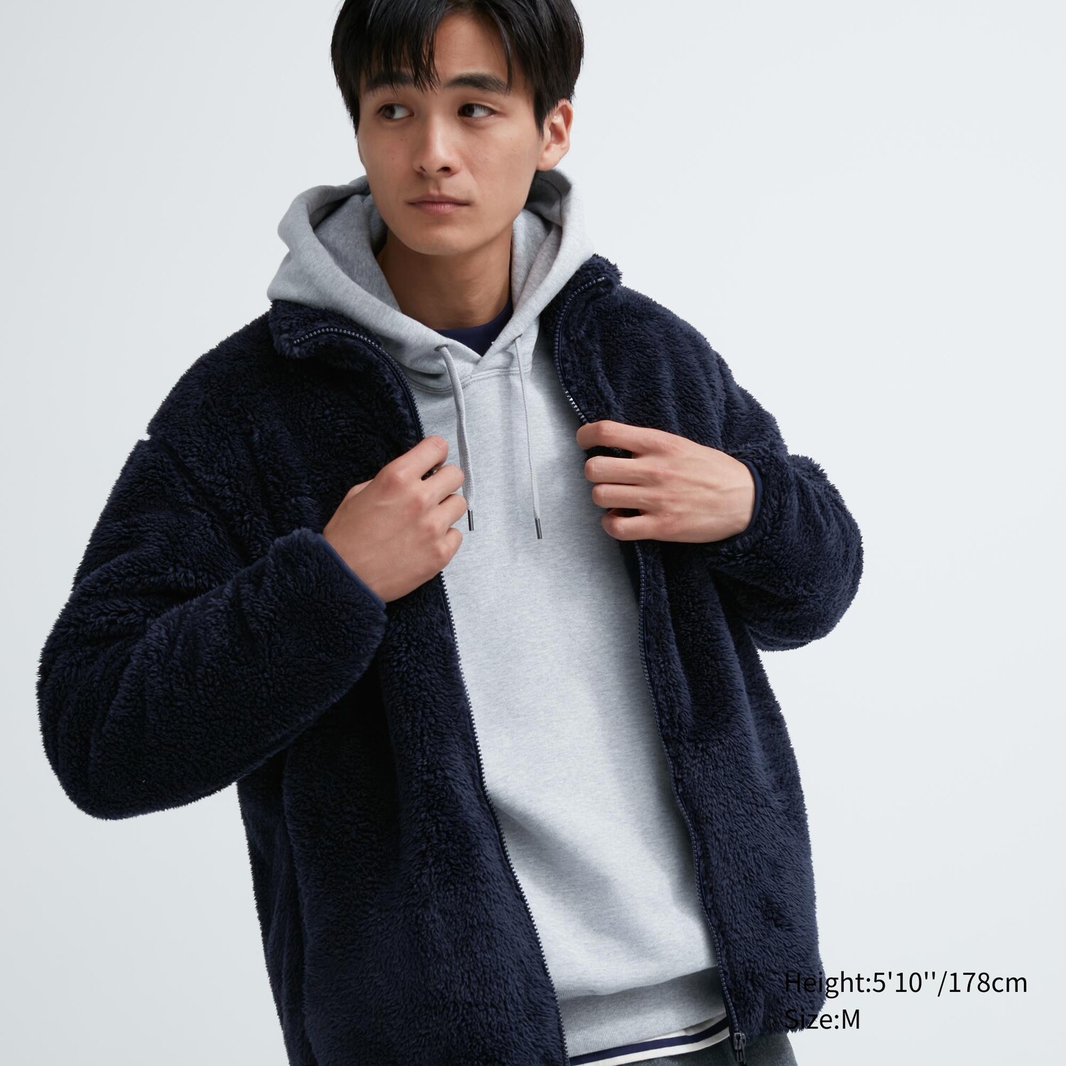 

Пушистая флисовая куртка UNIQLO, темно-синий