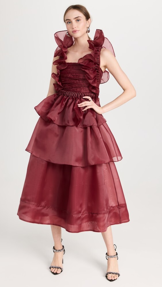 

Платье миди Aje Asra Pleated Frill