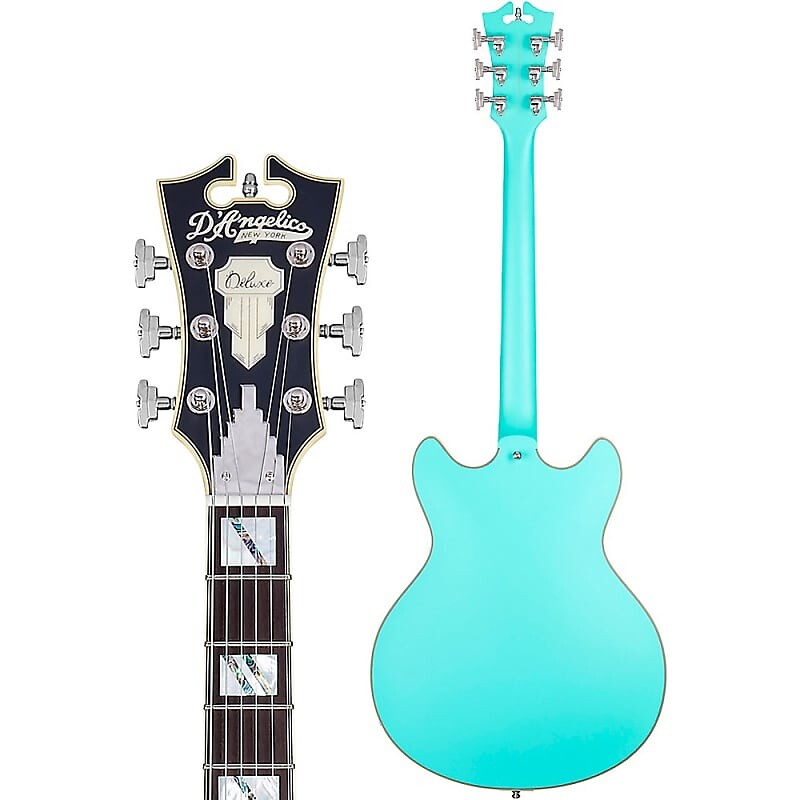 

Электрогитара D'Angelico Deluxe DC Semi-Hollow Electric Guitar With Shield Tremolo Matte Surf Green