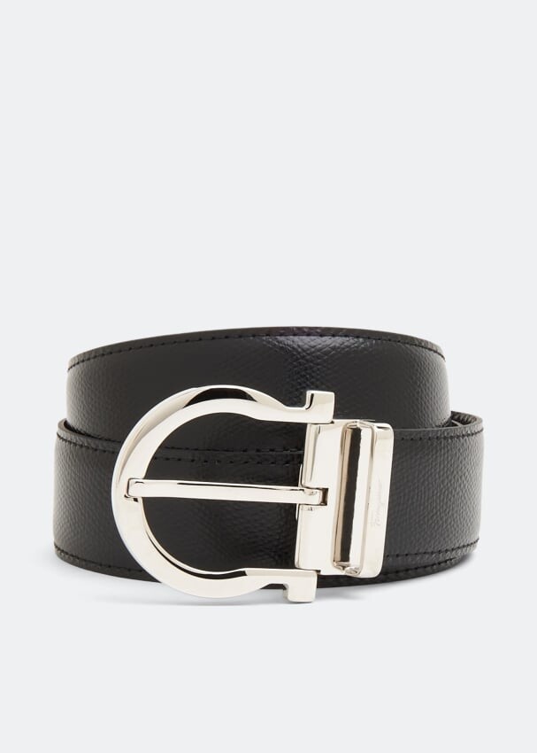 

Ремень FERRAGAMO Reversible Gancini belt, черный