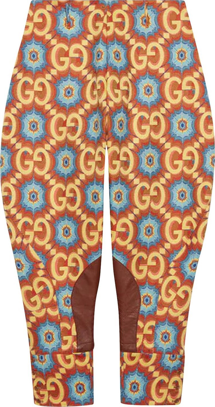 Брюки Gucci GG Kaleidoscope Equestrian Inspired Pant Orange/Yellow, оранжевый - фото