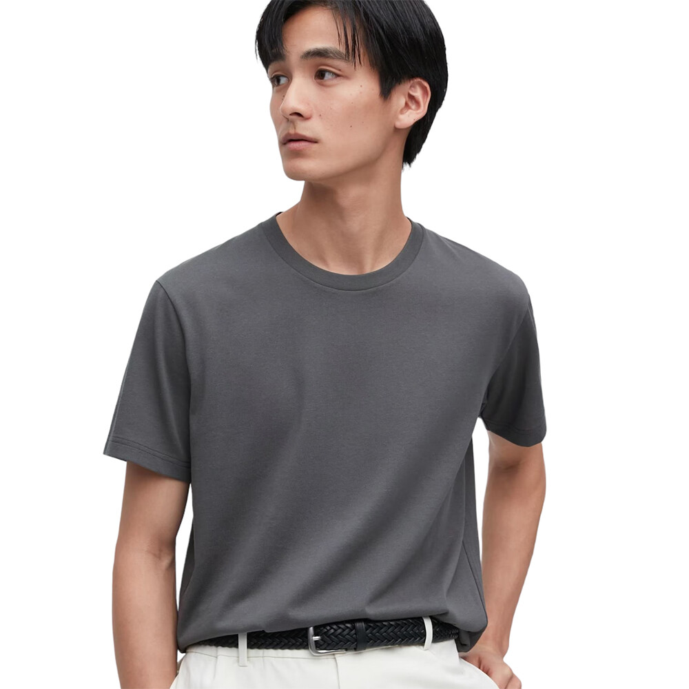 

Футболка Uniqlo Dry Crew Neck Short-Sleeve Color, темно-серый