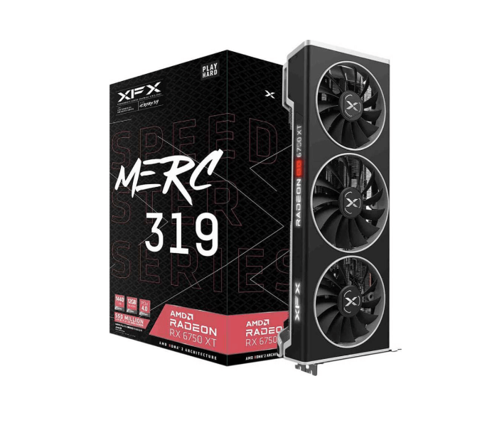 Игровая видеокарта XFX Speedster Merc319 Radeon RX 6750XT Black, 12 ГБ RX-675XYTBDP - фото