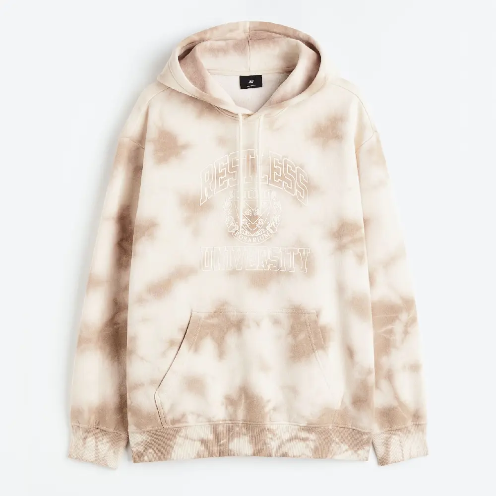 

Толстовка H&M Relaxed Fit Printed Restless University, бежевый