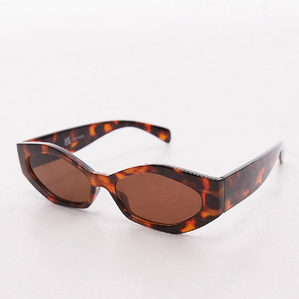 Солнцезащитные очки Topshop Cosmo Rectangular Cat, темно-коричневый цена и фото