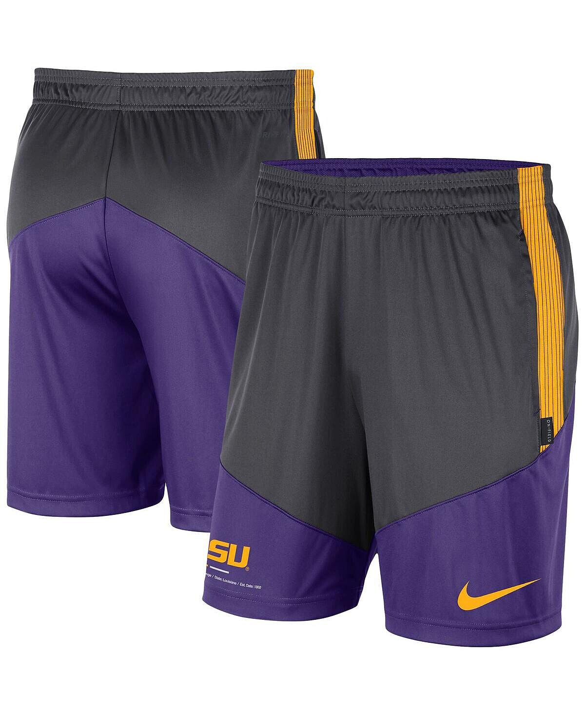 

Мужские трикотажные шорты антрацитово-фиолетового цвета lsu tigers team performance Nike, мульти