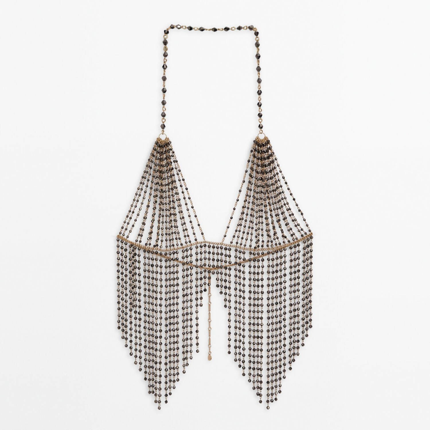 

Топ Massimo Dutti Chain With Beads Studio, золотистый