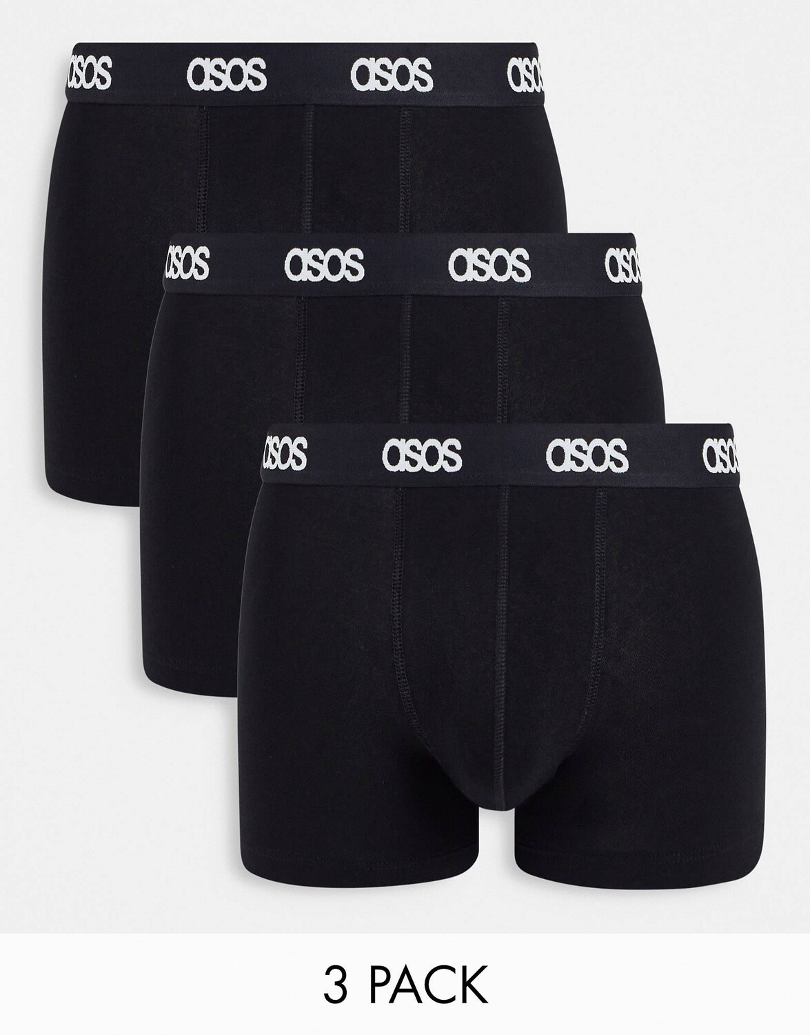 

Набор из 3 черных плавок ASOS DESIGN с поясом с логотипом ASOS