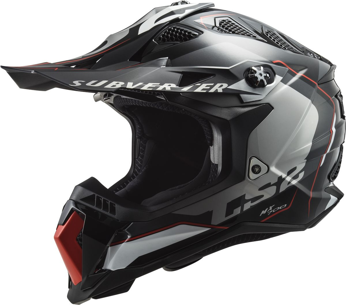 Шлем LS2 MX700 Subverter Evo Arched для мотокросса, черно-титановый