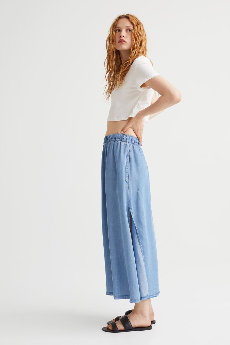 

Длинная джинсовая юбка H&M, синий деним