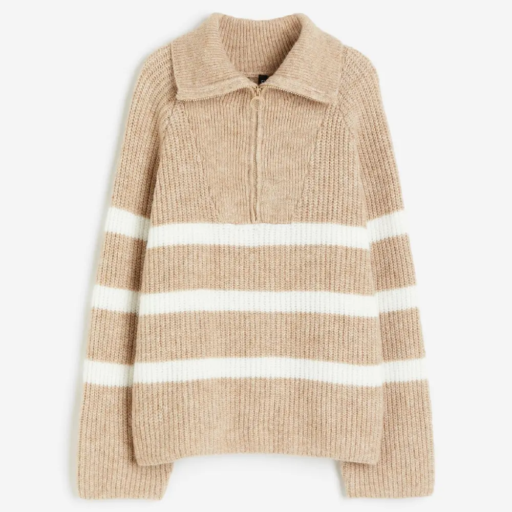 

Свитер H&M Oversized Half-zip, бежевый