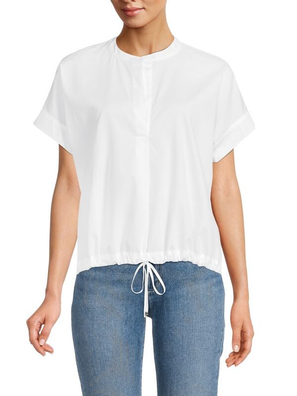 

Топ Calvin Klein с кулиской и подолом, soft white